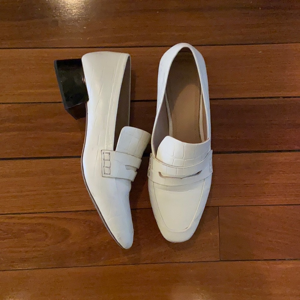 AD Daughters white penny loafer